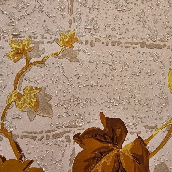 Vintage Wallpaper Sample Sheet 70s Patio Ivy MCM Cottagecore Crafting Ephemera - Picture 5 of 6